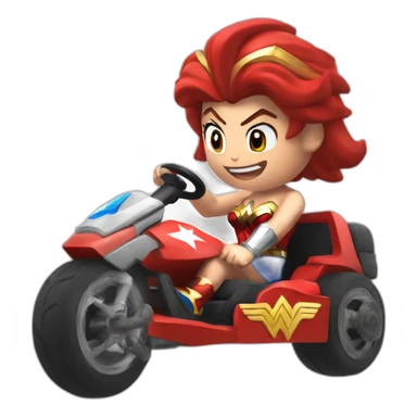 Wonder Woman Mario kart sticker