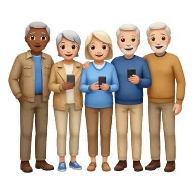 A large crowd of adults and seniors in casual clothing at an afterwork meeting sticker