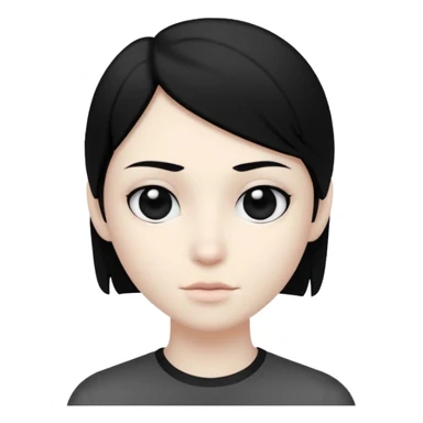 Matte black mannequin in the style of a default avatar. Monochrome with no lines. The eyes should be as matte black as the hair. sticker