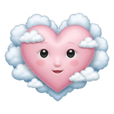 light pink heart with clouds sticker