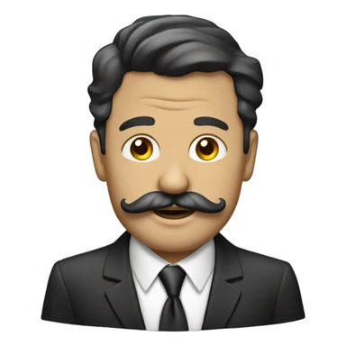 sharp dressed man with mustache going to work sticker