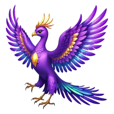 a purple pheonix with wings spread out sticker
