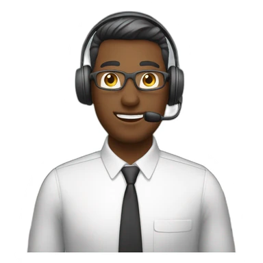 customer service man with headset X emoji too ho sticker