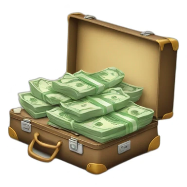 suitcase with money sticker