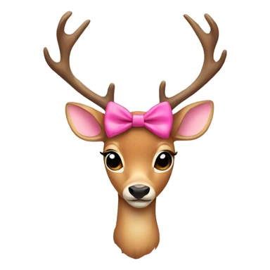 Deer with pink bow sticker