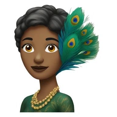 Lady with peacock feathers sticker