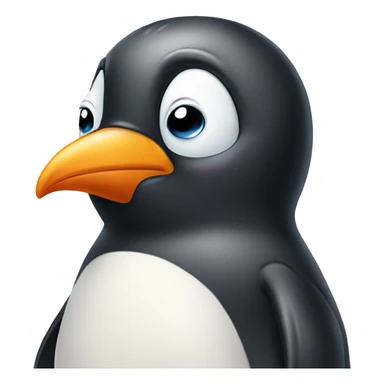 cutely pouting sad penguin sticker