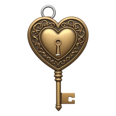 heart with gothic antique key sticker