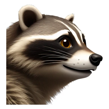 raccoon side profile left sticker