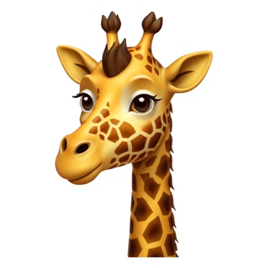 Cinematic Comical Giraffe Portrait Emoji, Head tilted dramatically with an exaggeratedly amused expression, featuring a striking, patterned Fur with playful patches and a long, quirky neck, wide, expressive eyes filled with playful disbelief, Simplified yet hilariously expressive features, highly detailed, glowing with a slightly sassy glow, high shine, dramatic yet playful, stylized with an air of cheeky mischief, bright and endearing, soft glowing outline, capturing the essence of a spirited and over-the-top giraffe, so meme-worthy it feels like it could tower its way into internet fame instantly! sticker