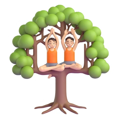 person in tree pose yoga sticker