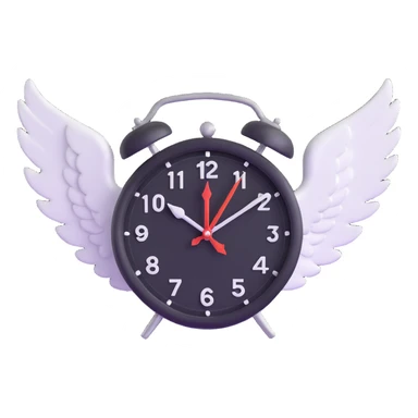 clock with angel wings sticker