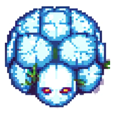 pixel art brain, small and blocky, classic video game style sticker