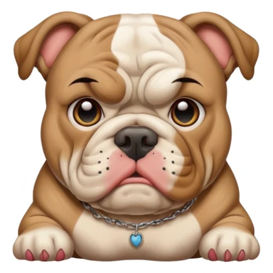 bulldog with face tattoos sticker