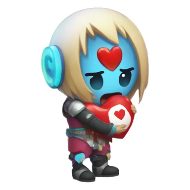Nexon Crazy Arcade Dao holding a heart sticker