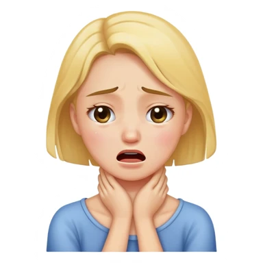 Girl holding her neck crying sticker