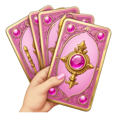 a hand of pink tarot cards sticker