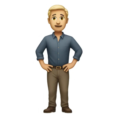 A man standing as if he doesn’t understand something. sticker