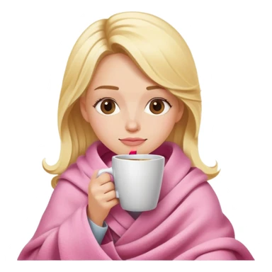 Blonde coffee wrapped in pink blanket sticker
