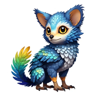 Exotic shiny rare epic cute Trico-creature, full body, with random markings sticker