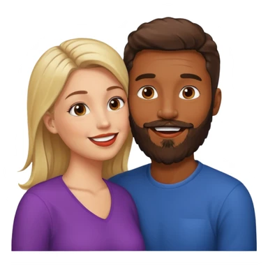 brown skin man with beard and white woman making out  sticker