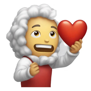 Manos de corazon y emoji casi llorando sticker