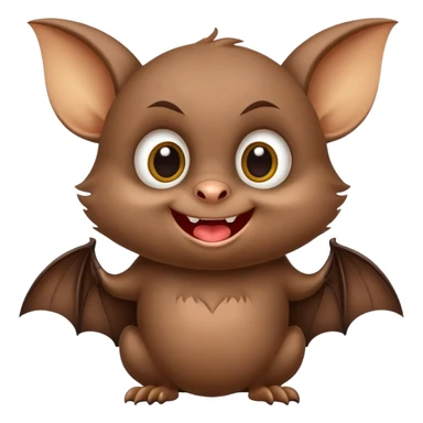 Cheeky little bat mascot for FC Rostov football club, mischievous expression, cute, playful, small bat with big smile sticker