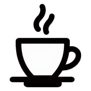 A simple steaming coffee cup sticker