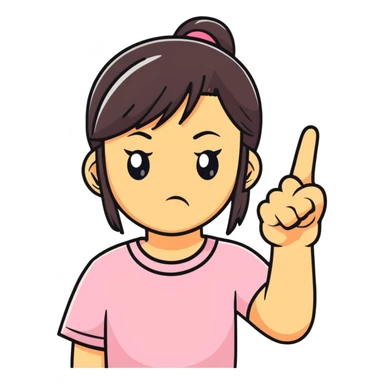 girl sticking up middle finger sticker