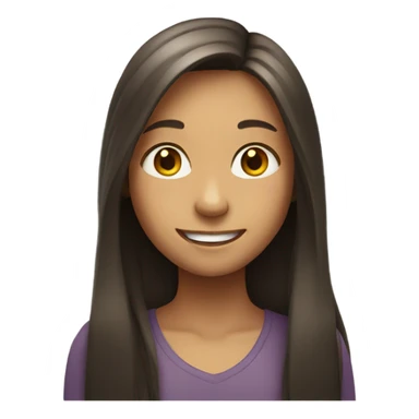 smiling girl with long hair sticker