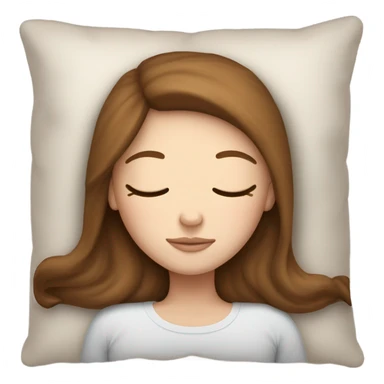 White girl with frekles Brown straight hair sleeping peacfully on a pillow  sticker