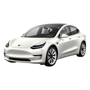 Tesla model 3 white. Icon. In a hurry. No wings  sticker