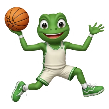 pepe frog throwing a basketball sticker