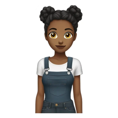 cute black girl with crop top shirt no jacket sticker