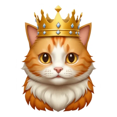 Cat wearing king hat sticker
