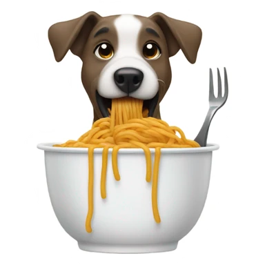 Dog eating spaghetti sticker