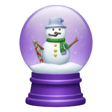 Christmas snowglobe light purple sticker