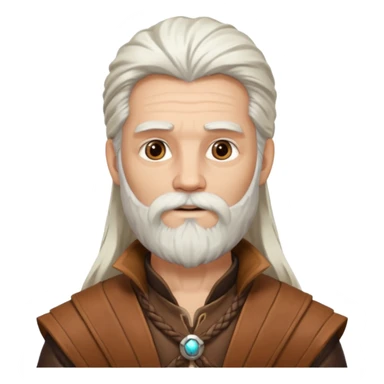 Pan, God of the Wild from Gods and Goddesses with long white hair and beard, brown outfit sticker