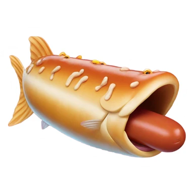 Fish eating hotdogs  sticker
