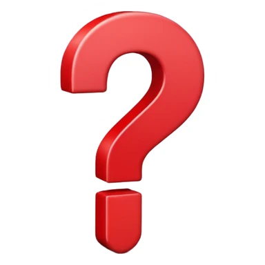 Generate a high-quality 3D cartoon-style emoji of a red question mark, smooth gradient colors, rounded and cute appearance, simple white background, high-resolution.
 sticker