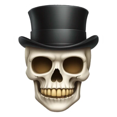 Skull emoji with a tophat and a monicle sticker