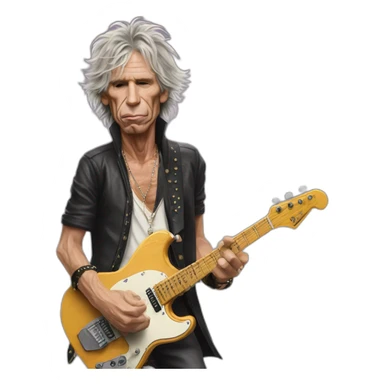 Keith Richards con guitarra sticker