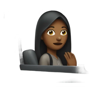 Woman waiting in car sticker