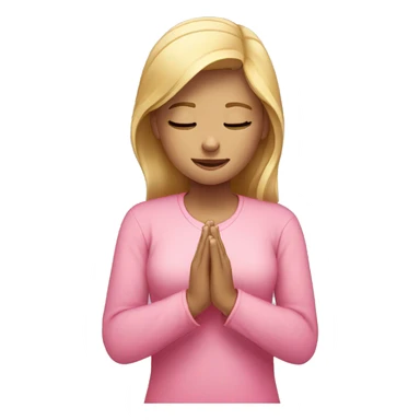 blonde girl with pink shirt praying  sticker