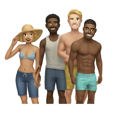 beach day with friends portrait sticker