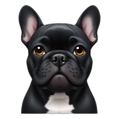 Black French bulldog posing like a seal sticker
