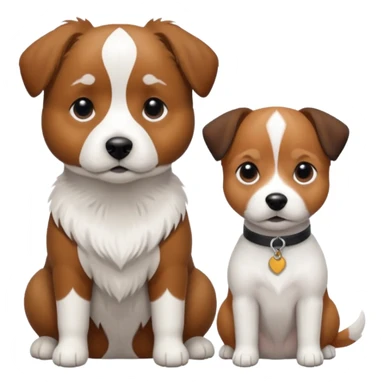 shizu-puddle mix dog sitting next to jack rassel dog sticker