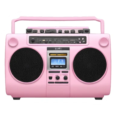 Light pink round boombox  sticker