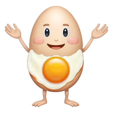 Fried egg with arms and legs sticker