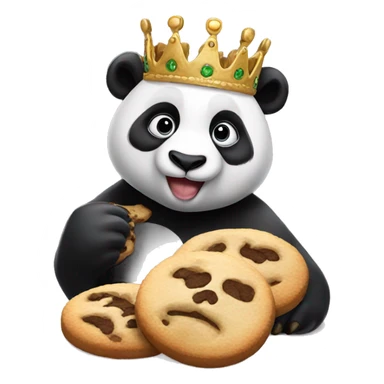panda with crown eating cookies sticker